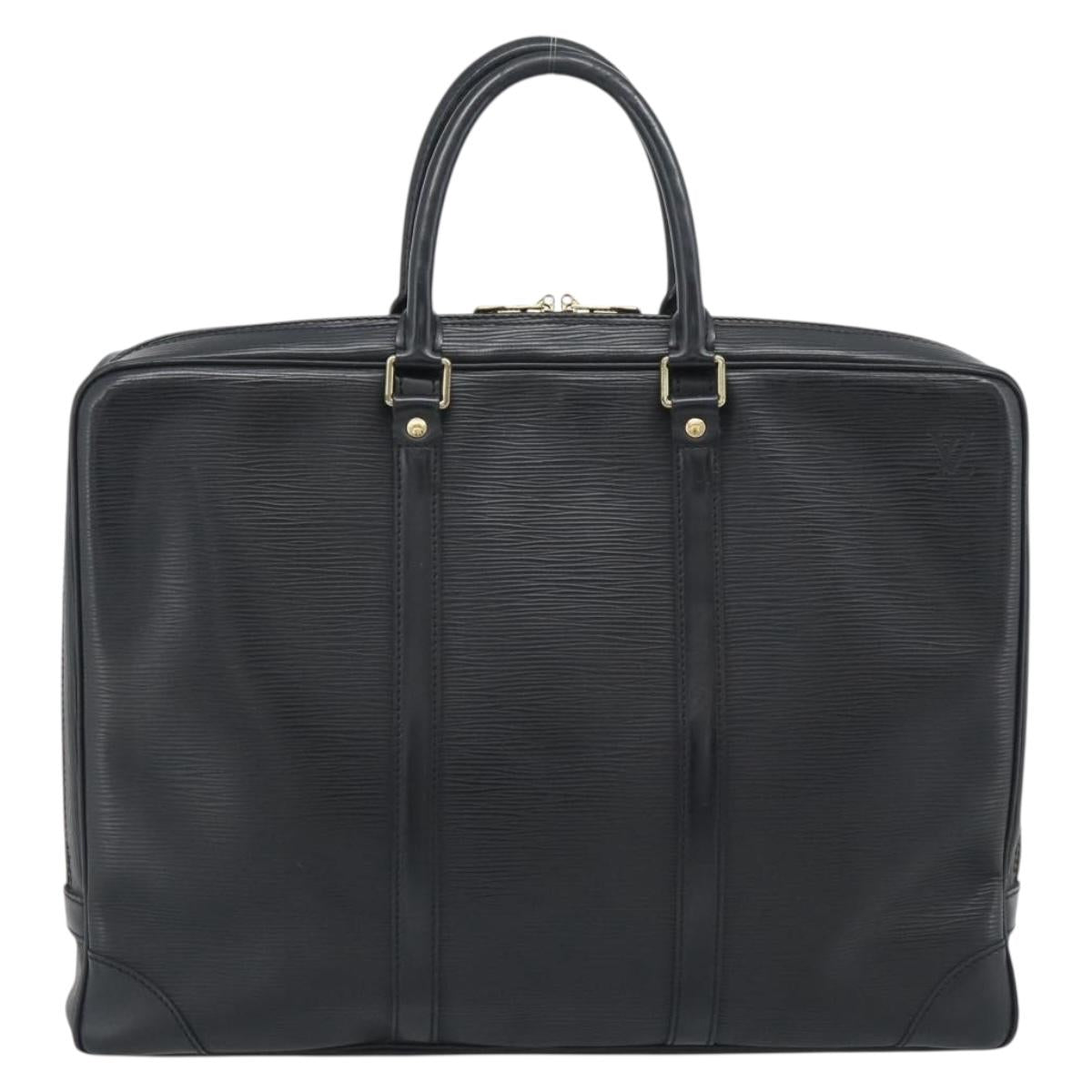 LOUIS VUITTON Epi Porte Documents Voyage Business Bag Black M54472 Auth BA14676