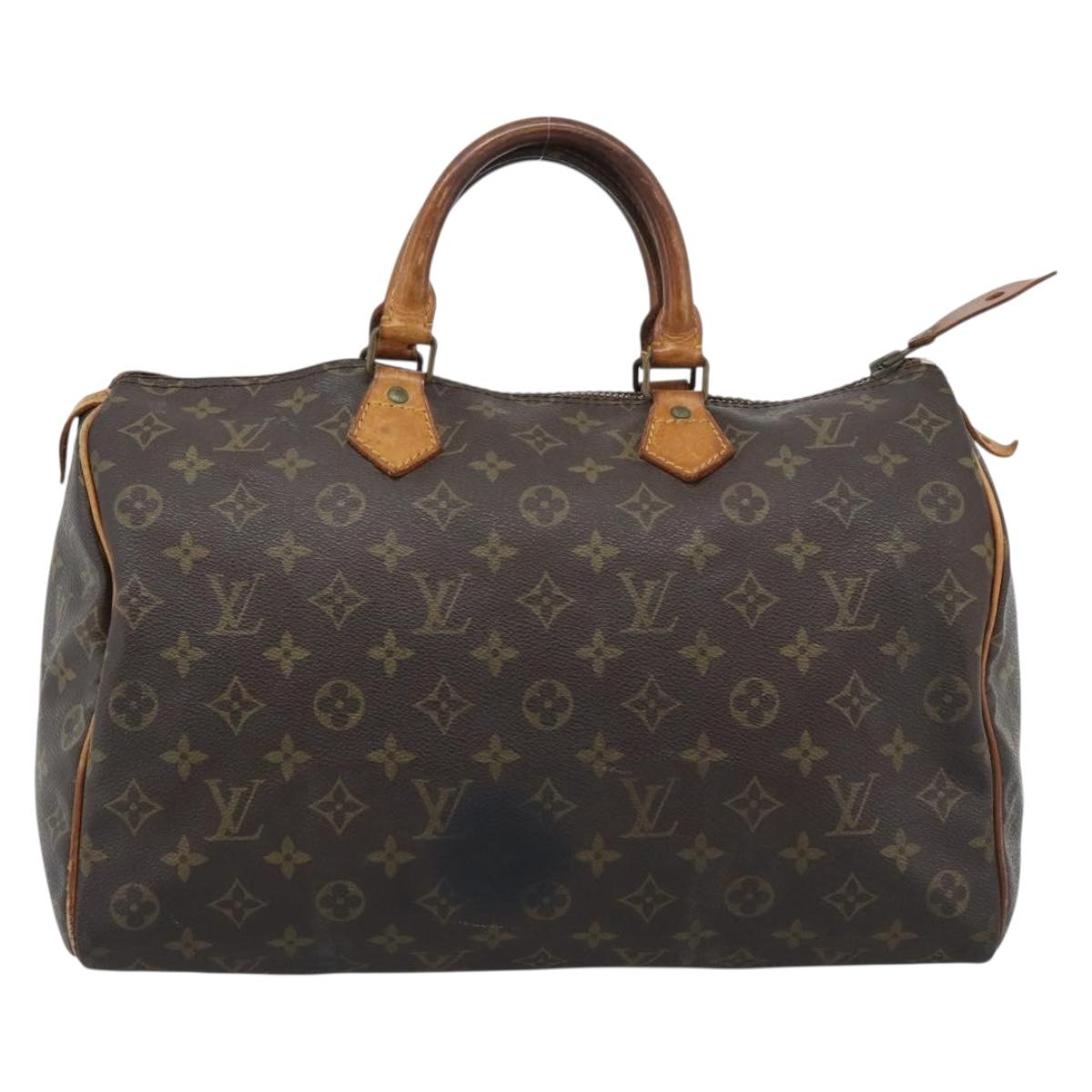 LOUIS VUITTON Monogram Speedy 35 Hand Bag M41524 LV Auth BA14678