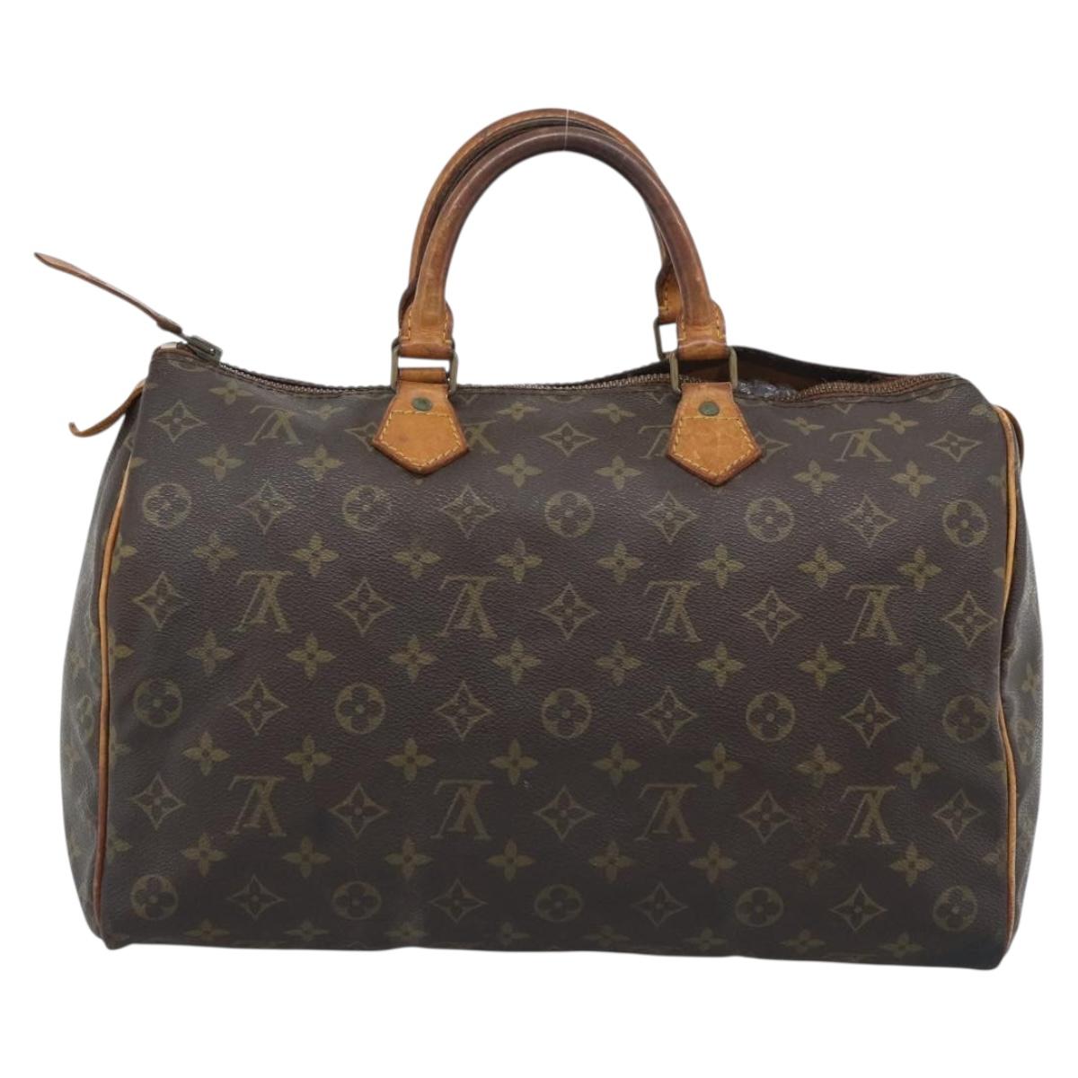 LOUIS VUITTON Monogram Speedy 35 Hand Bag M41524 LV Auth BA14678