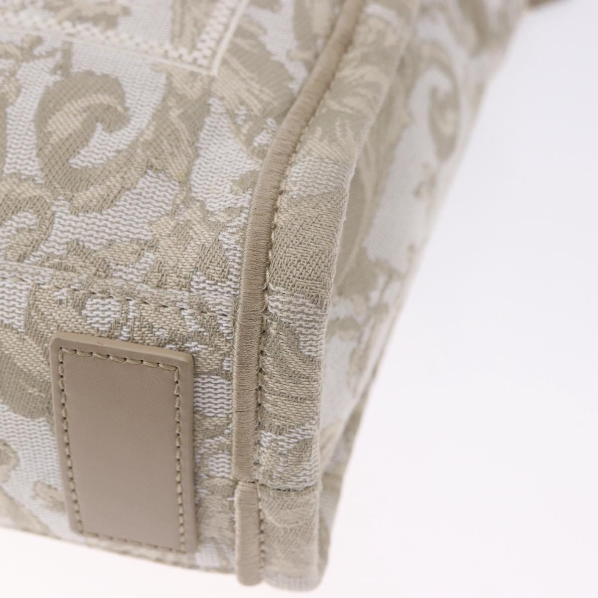VERSACE Barocco Thena Mini Tote Bag Canvas 2way Beige Gold Tone Auth BA14680V
