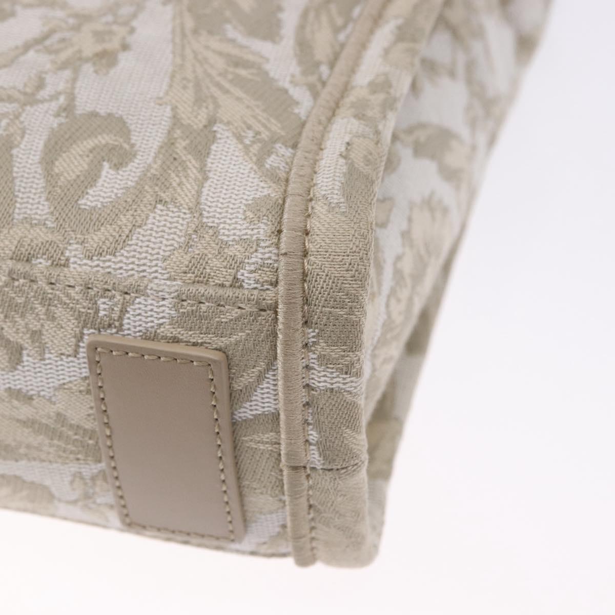 VERSACE Barocco Thena Mini Tote Bag Canvas 2way Beige Gold Tone Auth BA14680V