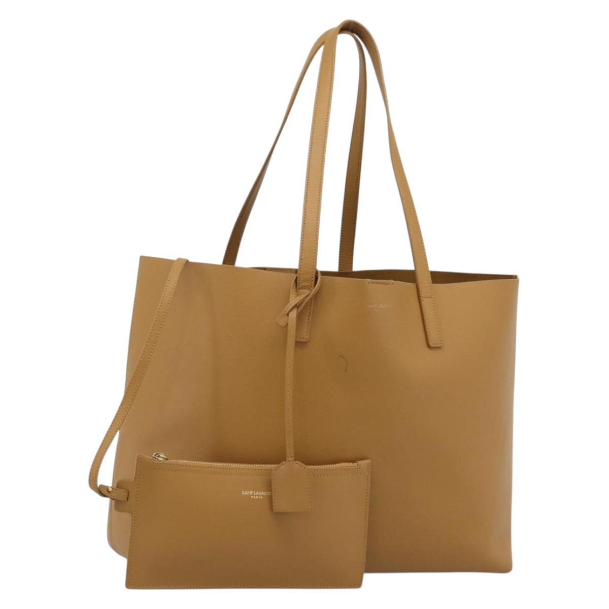 SAINT LAURENT Tote Bag Leather Brown 600281 Auth BA14682A