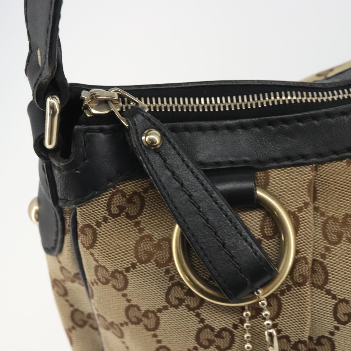 GUCCI GG Canvas Sukey Shoulder Bag Beige Gold Tone 232955 Auth BA14683A