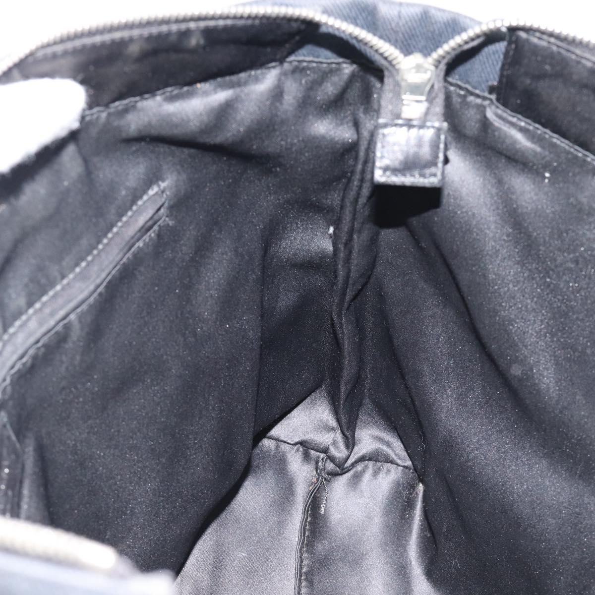 SAINT LAURENT Kahala Tote Bag Canvas Black Silver 135485 Auth BA14685A