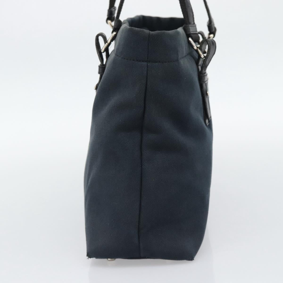 SAINT LAURENT Kahala Tote Bag Canvas Black Silver 135485 Auth BA14685A