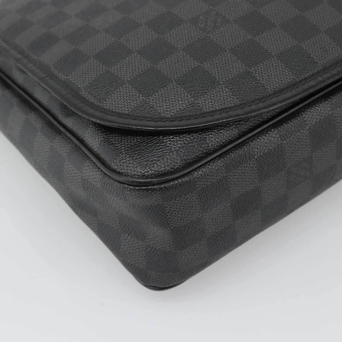 LOUIS VUITTON Damier Grafitte Daniel MM Shoulder Bag N58029 LV Auth BA14689