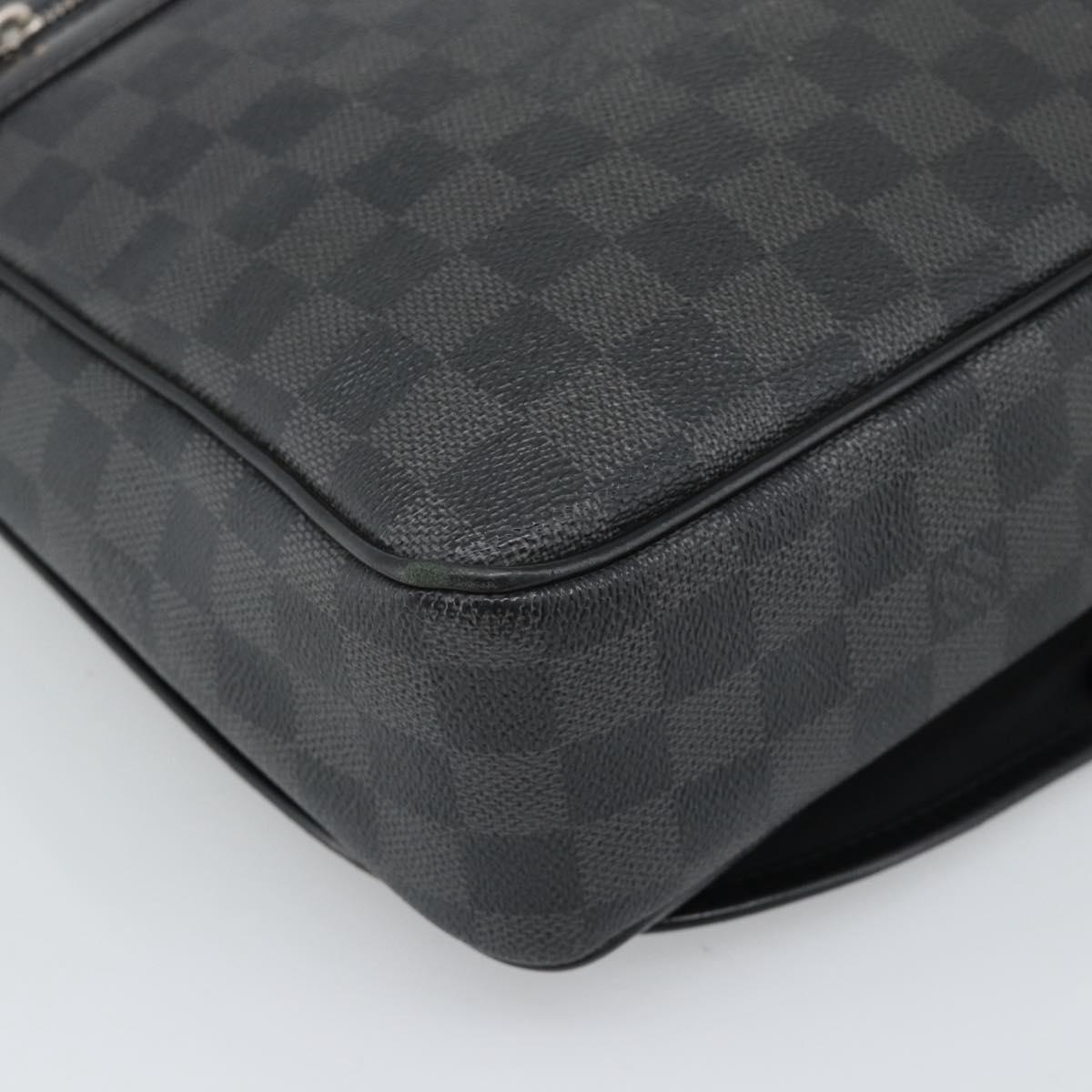 LOUIS VUITTON Damier Grafitte Daniel MM Shoulder Bag N58029 LV Auth BA14689