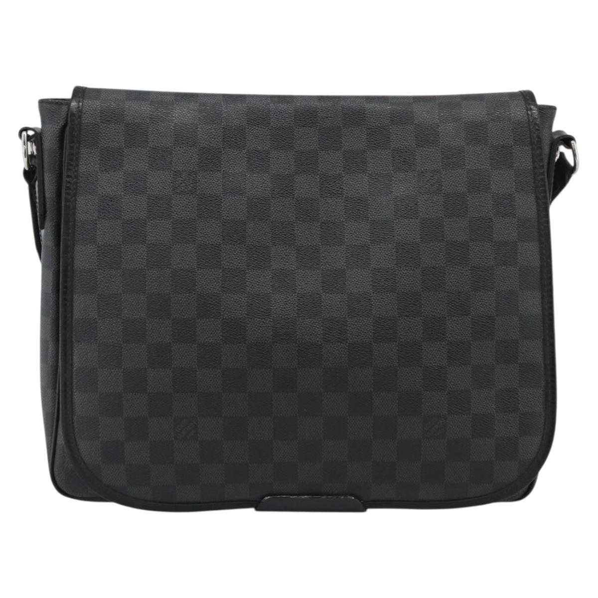 LOUIS VUITTON Damier Grafitte Daniel MM Shoulder Bag N58029 LV Auth BA14689