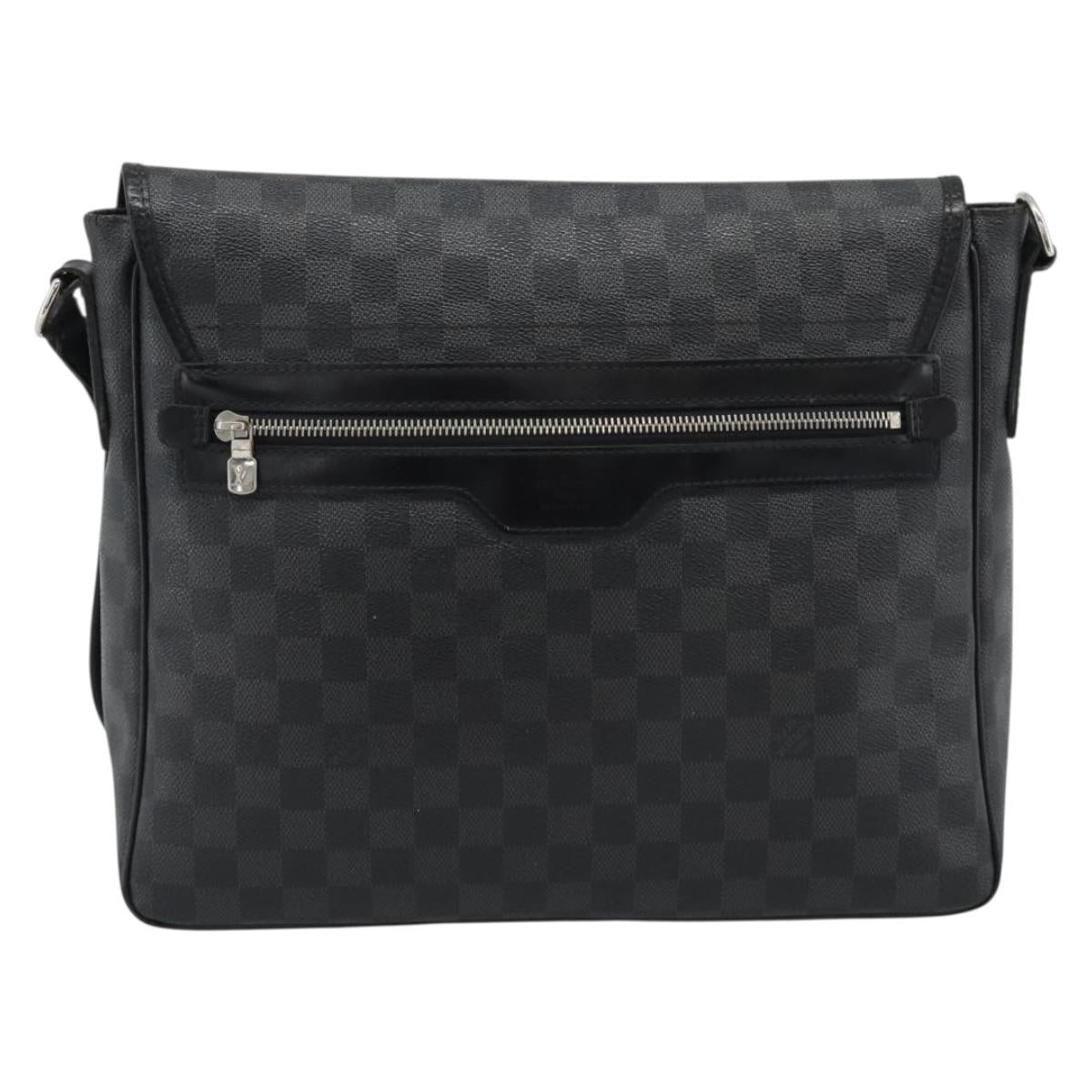 LOUIS VUITTON Damier Grafitte Daniel MM Shoulder Bag N58029 LV Auth BA14689