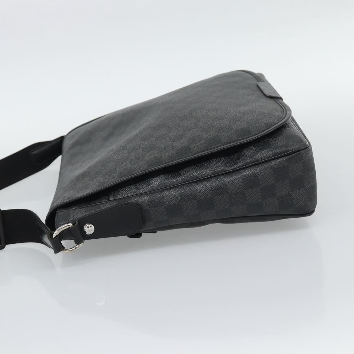LOUIS VUITTON Damier Grafitte Daniel MM Shoulder Bag N58029 LV Auth BA14689