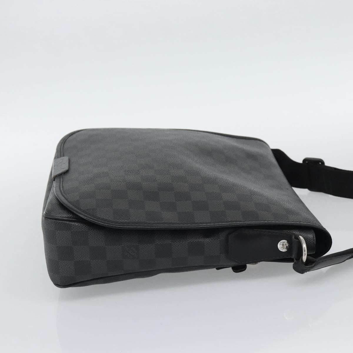 LOUIS VUITTON Damier Grafitte Daniel MM Shoulder Bag N58029 LV Auth BA14689