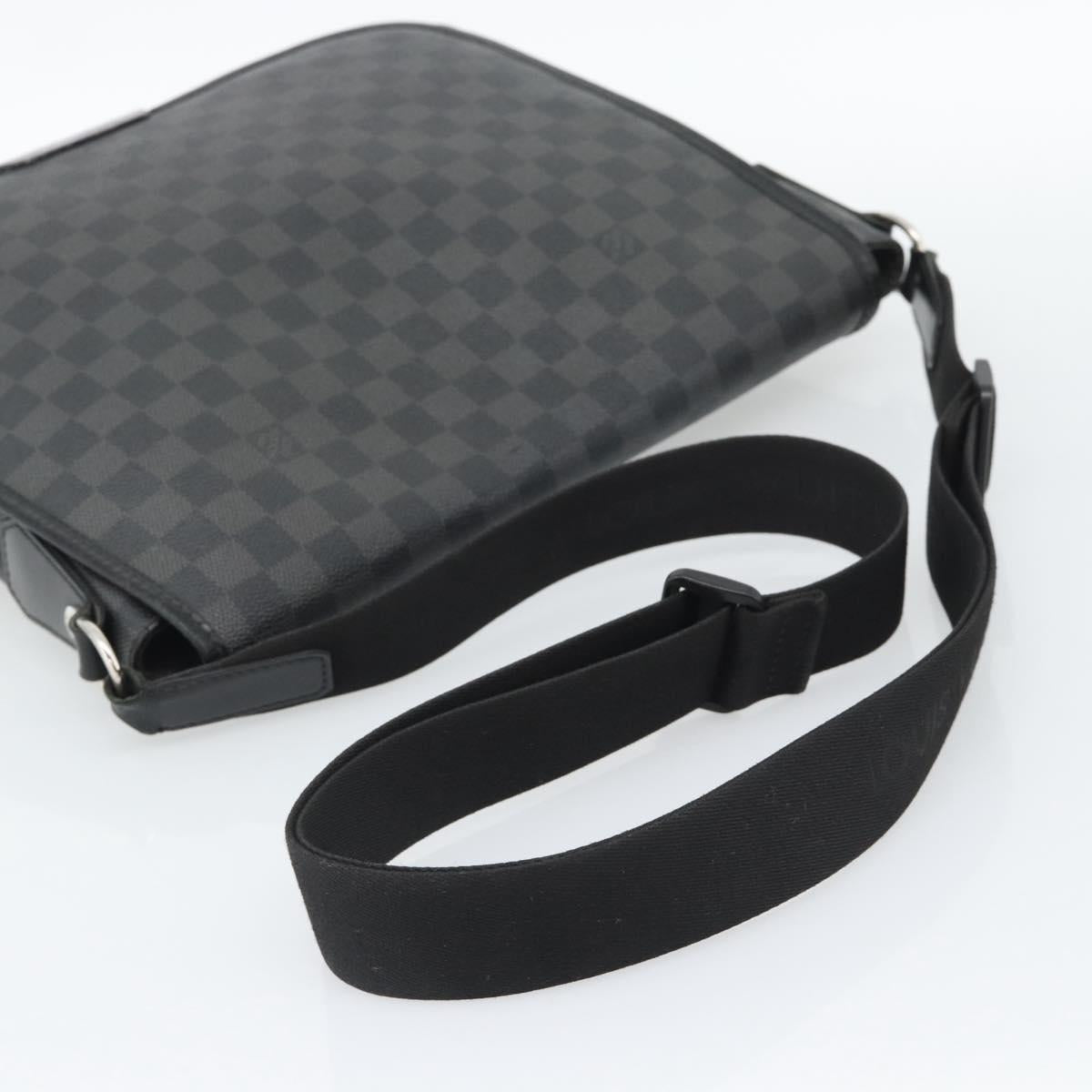 LOUIS VUITTON Damier Grafitte Daniel MM Shoulder Bag N58029 LV Auth BA14689