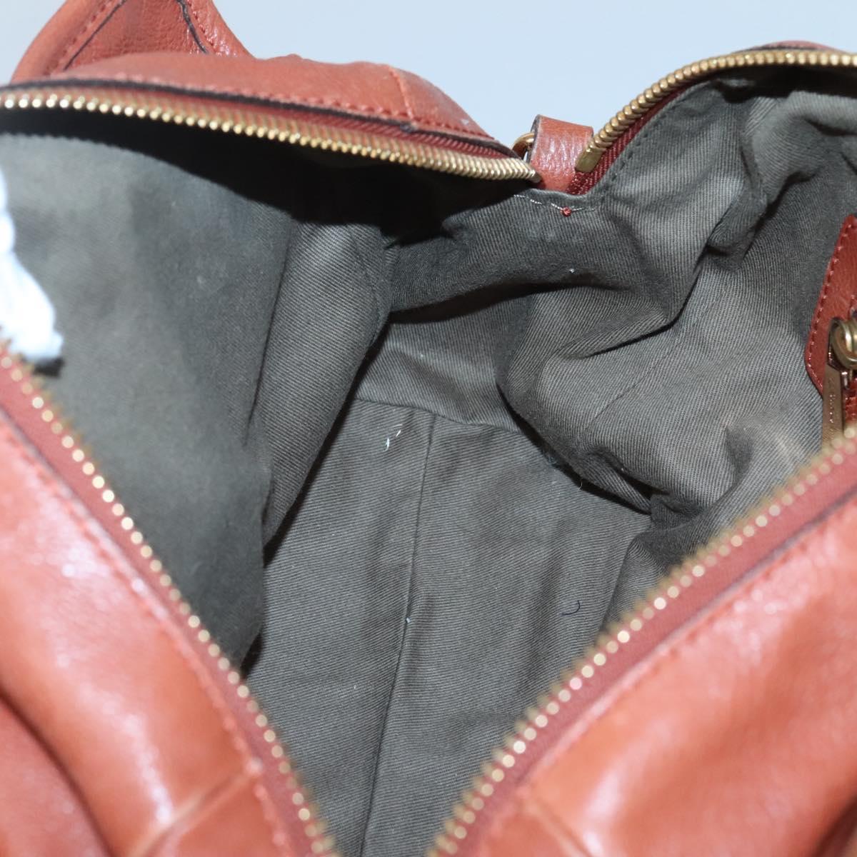 Chloe Elsie Hand Bag Leather 2way Brown Gold Auth BA1469