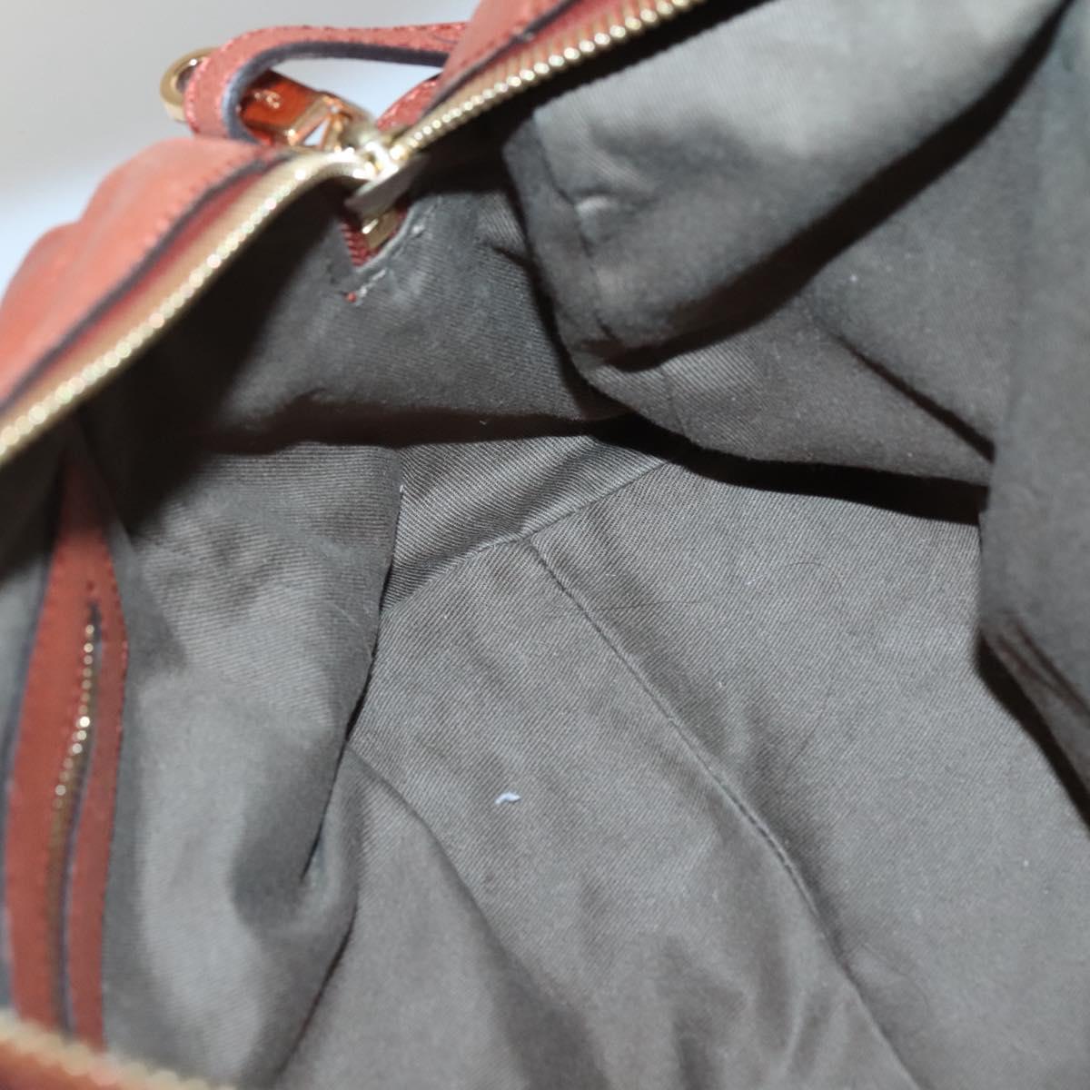 Chloe Elsie Hand Bag Leather 2way Brown Gold Auth BA1469