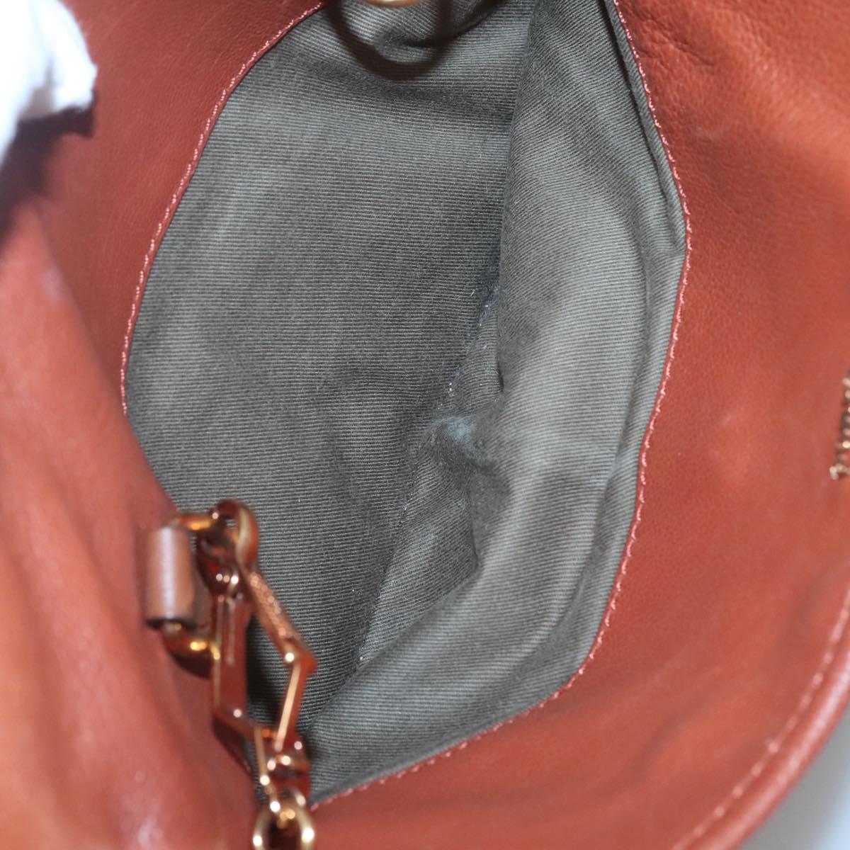 Chloe Elsie Hand Bag Leather 2way Brown Gold Auth BA1469