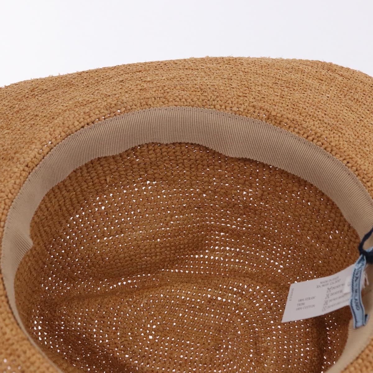 PRADA Hat Straw Brown Auth BA14694M