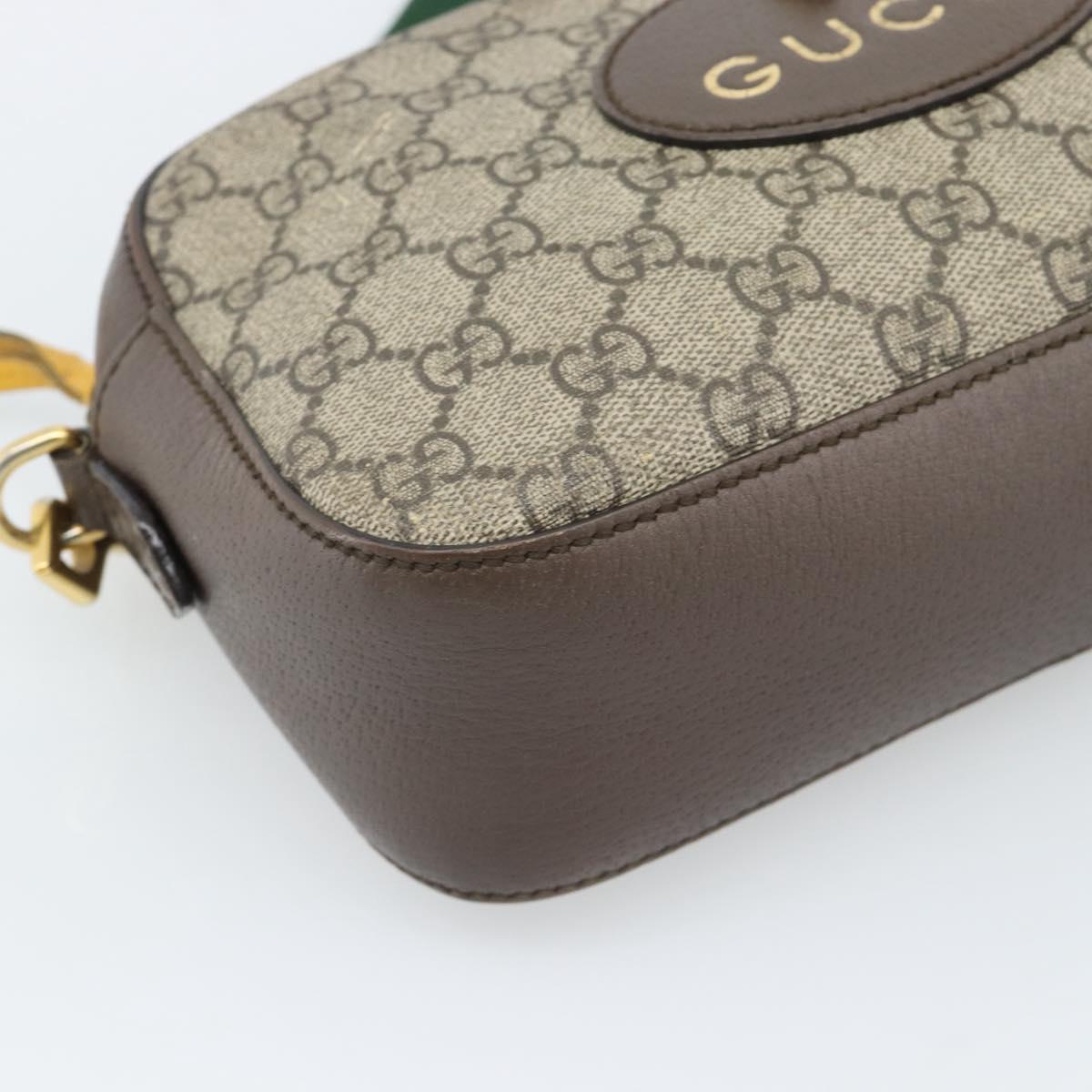 GUCCI GG Supreme Web Sherry Line Neo Vintage PVC Beige Gold 476466 Auth BA14698