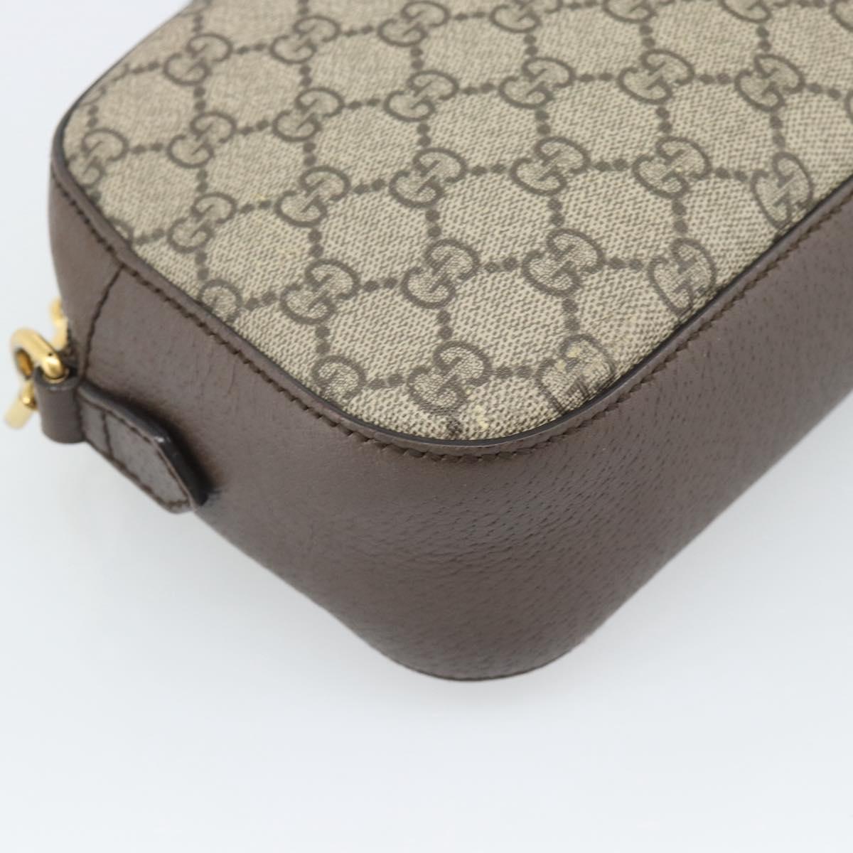 GUCCI GG Supreme Web Sherry Line Neo Vintage PVC Beige Gold 476466 Auth BA14698