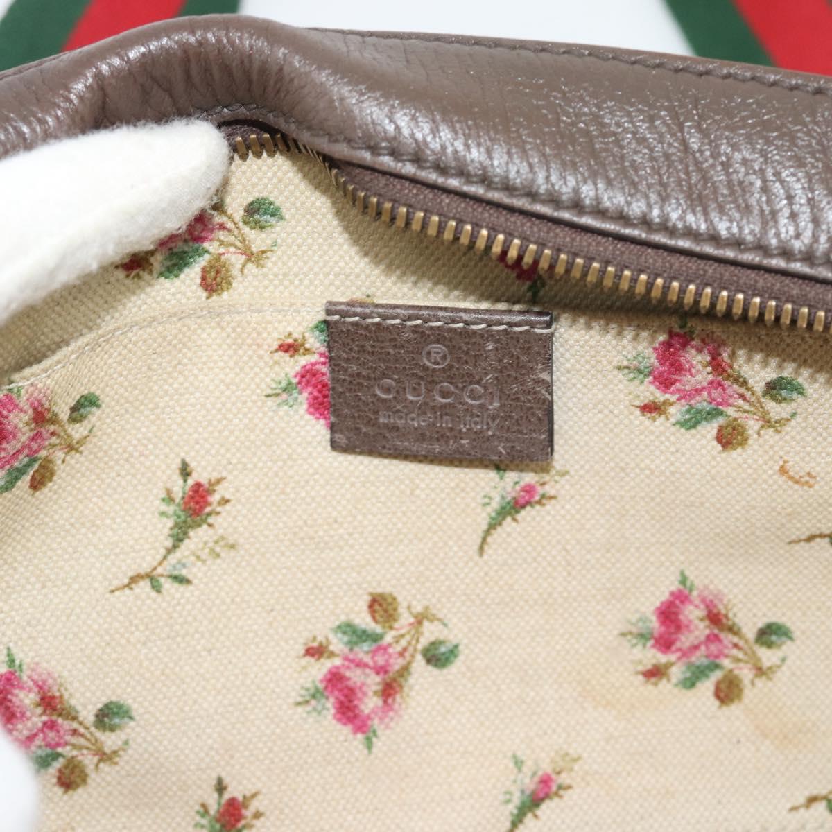 GUCCI GG Supreme Web Sherry Line Neo Vintage PVC Beige Gold 476466 Auth BA14698