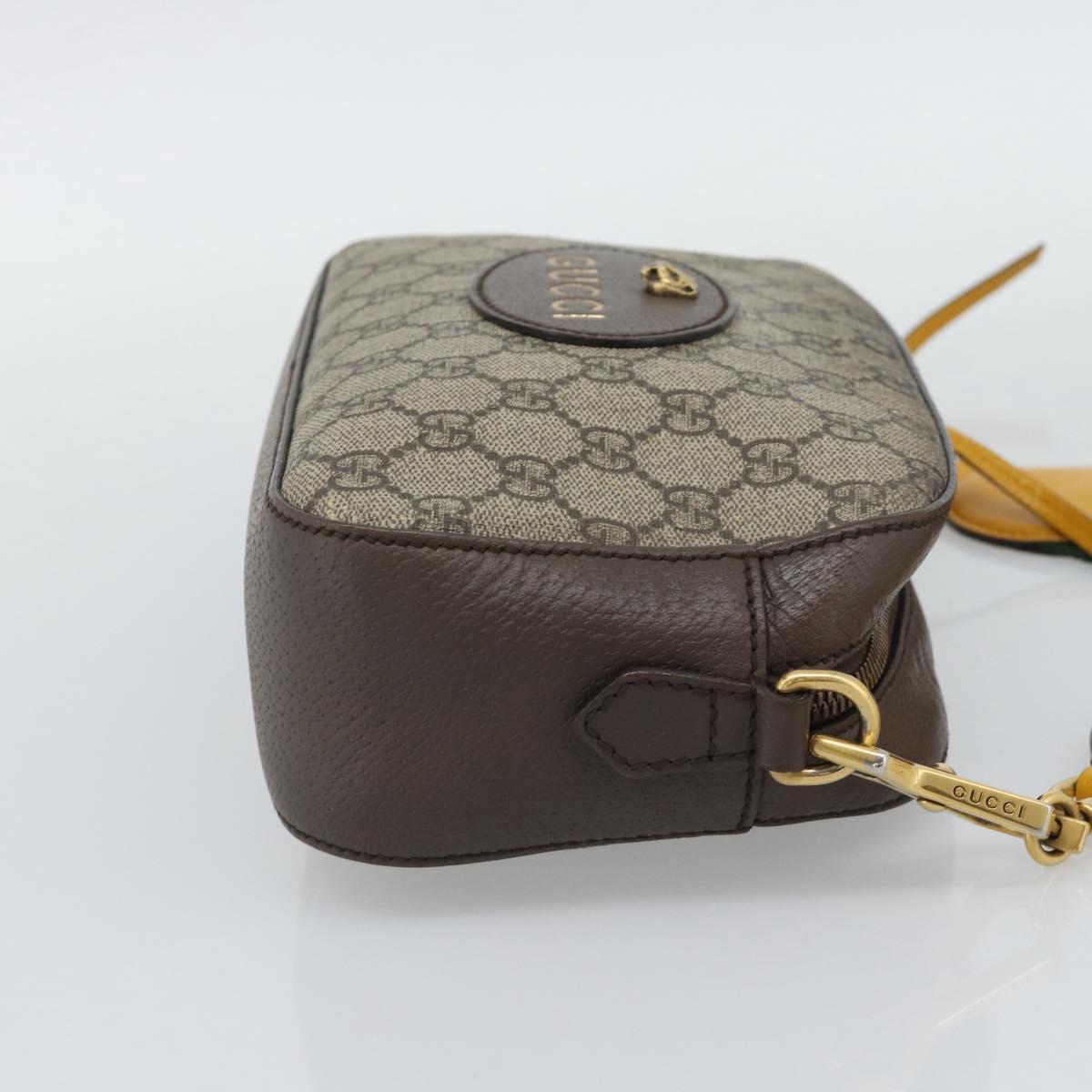 GUCCI GG Supreme Web Sherry Line Neo Vintage PVC Beige Gold 476466 Auth BA14698
