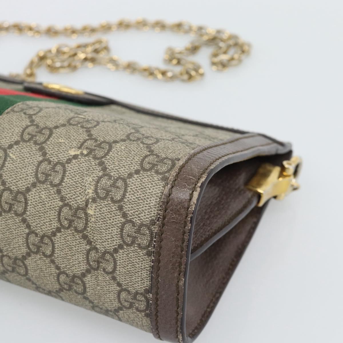GUCCI GG Supreme Web Sherry Ophidia Chain Shoulder Bag PVC 503877 Auth BA14699