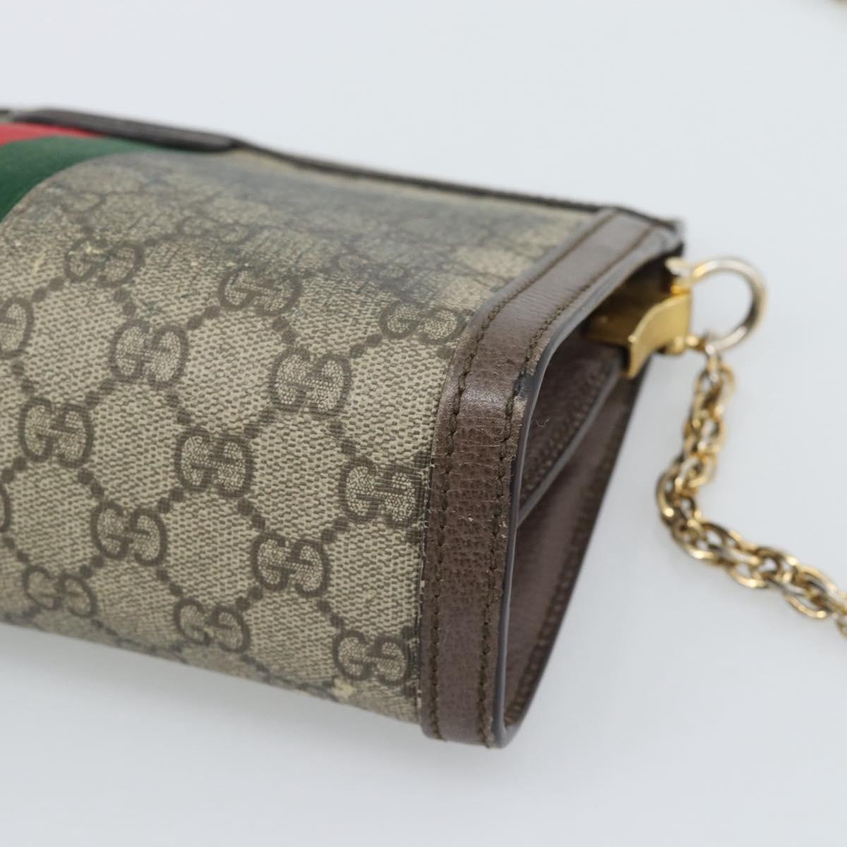 GUCCI GG Supreme Web Sherry Ophidia Chain Shoulder Bag PVC 503877 Auth BA14699