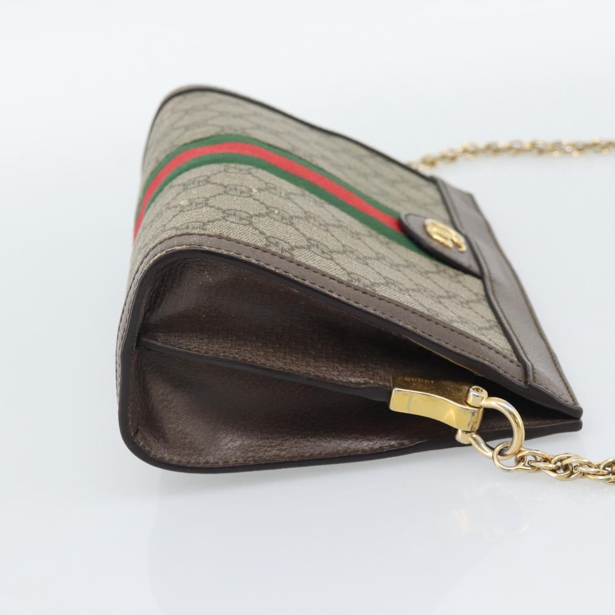 GUCCI GG Supreme Web Sherry Ophidia Chain Shoulder Bag PVC 503877 Auth BA14699