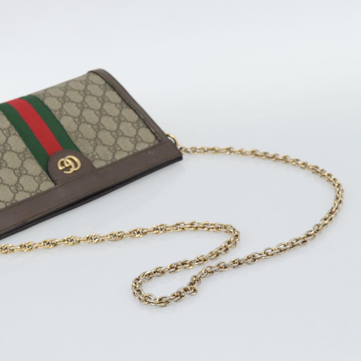 GUCCI GG Supreme Web Sherry Ophidia Chain Shoulder Bag PVC 503877 Auth BA14699