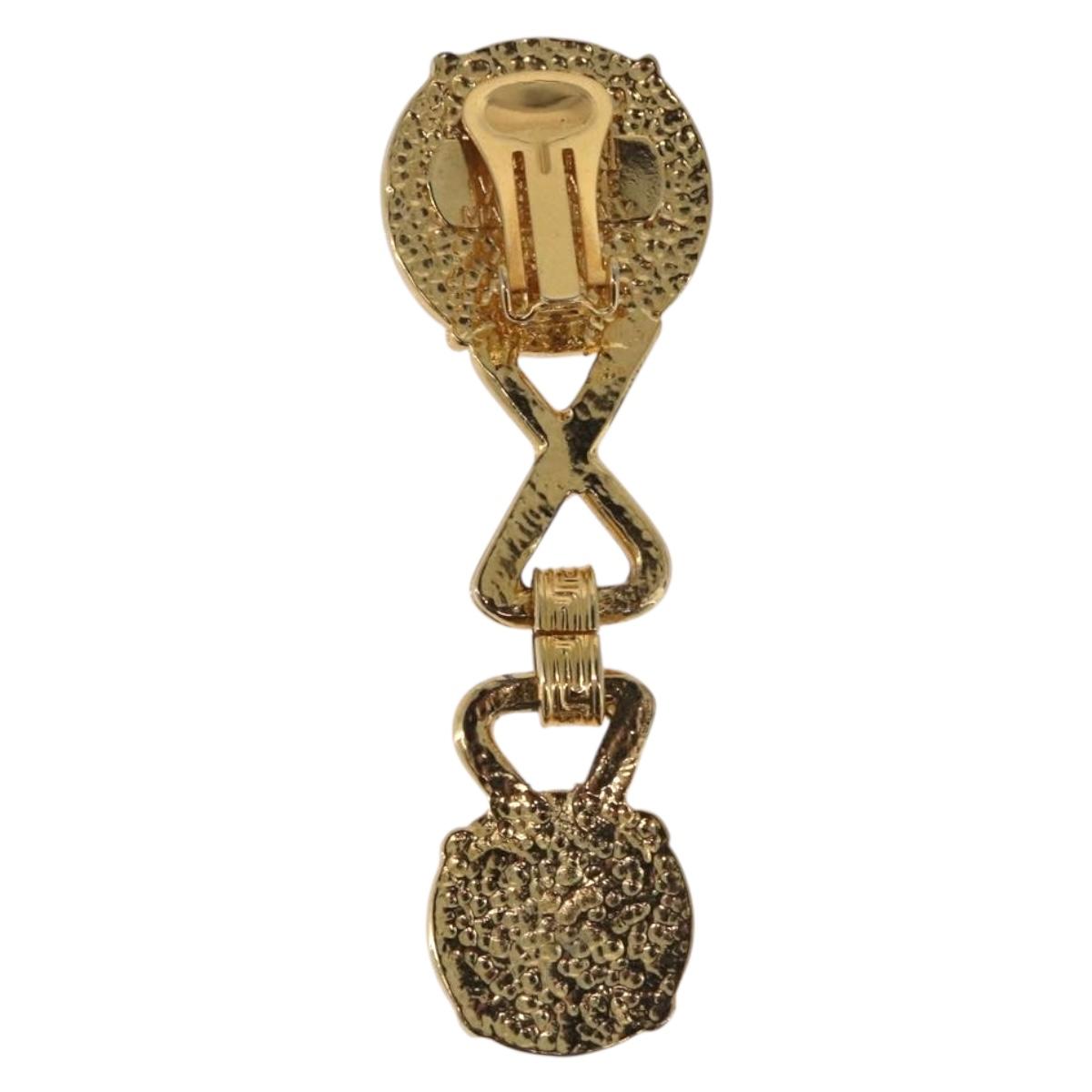 Gianni Versace Medusa Earring Metal Gold Tone Auth BA14710V