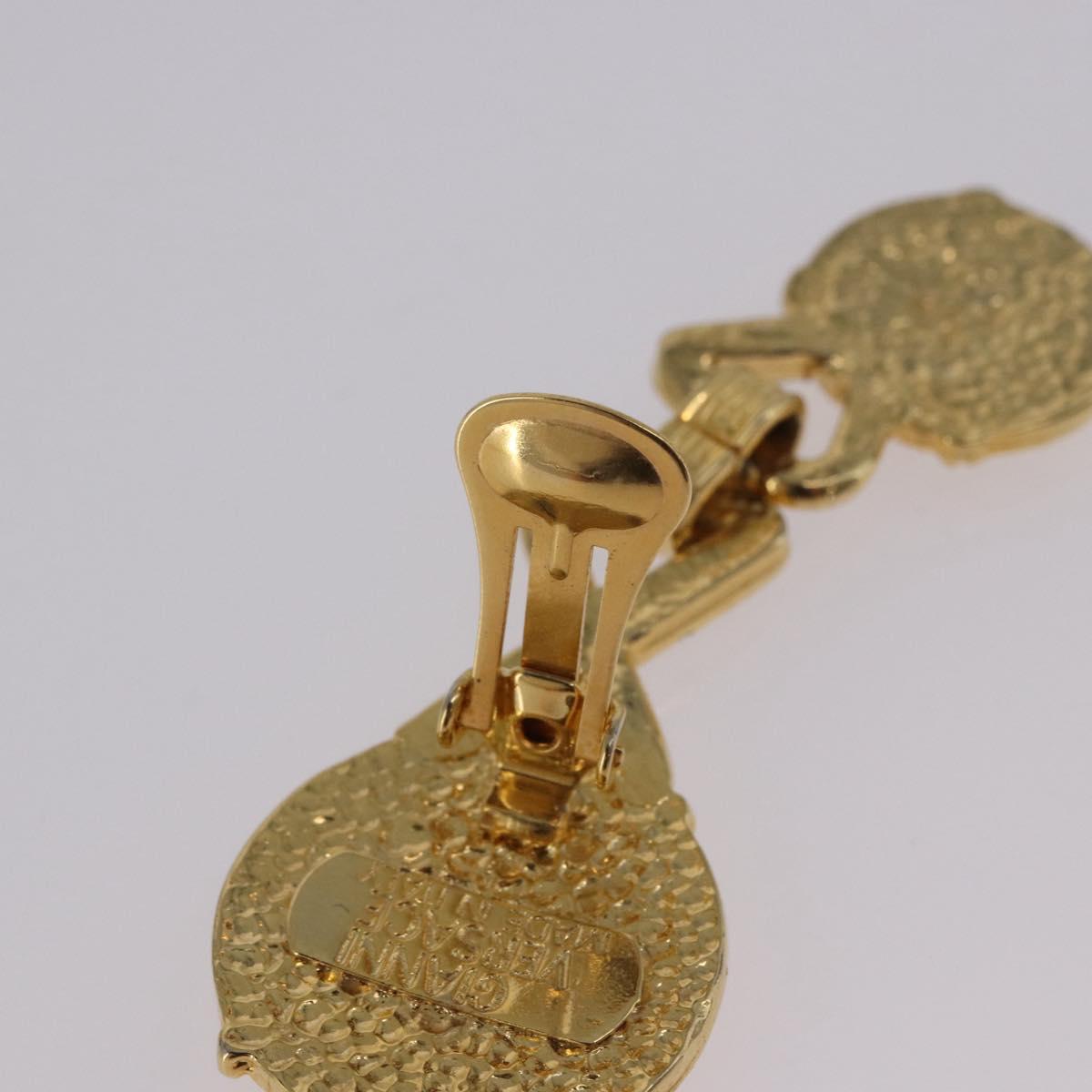 Gianni Versace Medusa Earring Metal Gold Tone Auth BA14710V