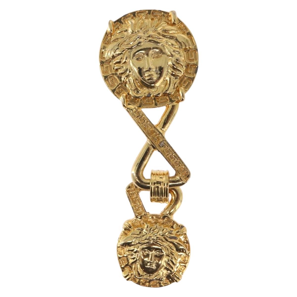 Gianni Versace Medusa Earring Metal Gold Tone Auth BA14710V