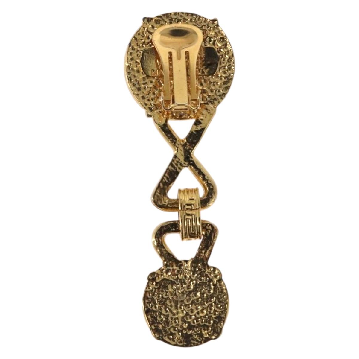 Gianni Versace Medusa Earring Metal Gold Tone Auth BA14710V