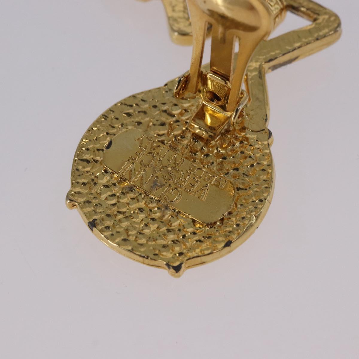 Gianni Versace Medusa Earring Metal Gold Tone Auth BA14710V