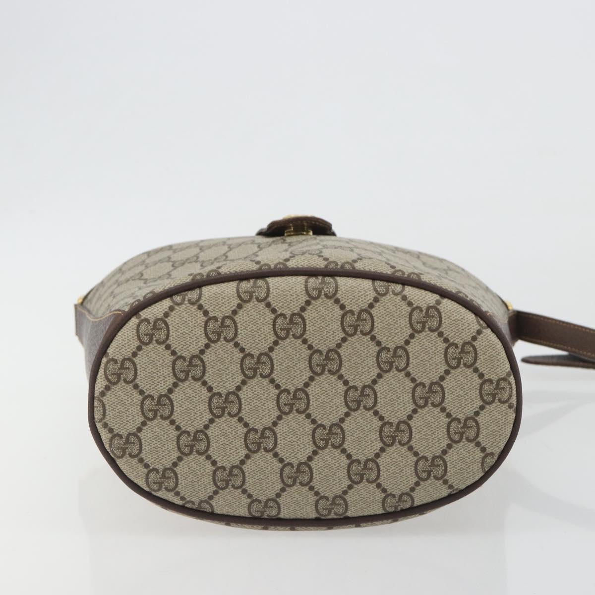 GUCCI GG Supreme Shoulder Bag PVC Beige Gold Tone 904 02 081 Auth BA14714