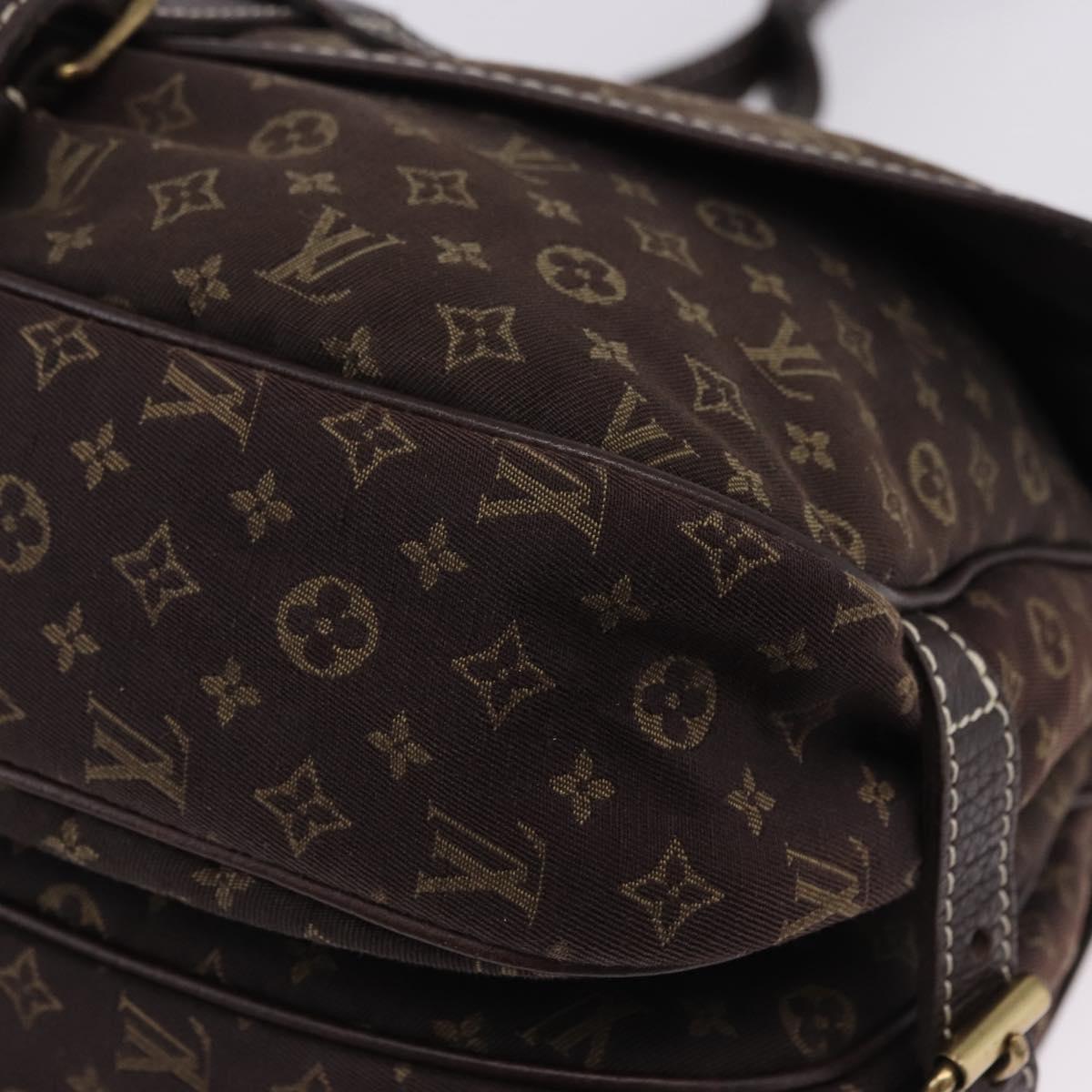 LOUIS VUITTON Monogram Mini Lin Saumur PM Shoulder Bag Ebene M95227 Auth BA14718