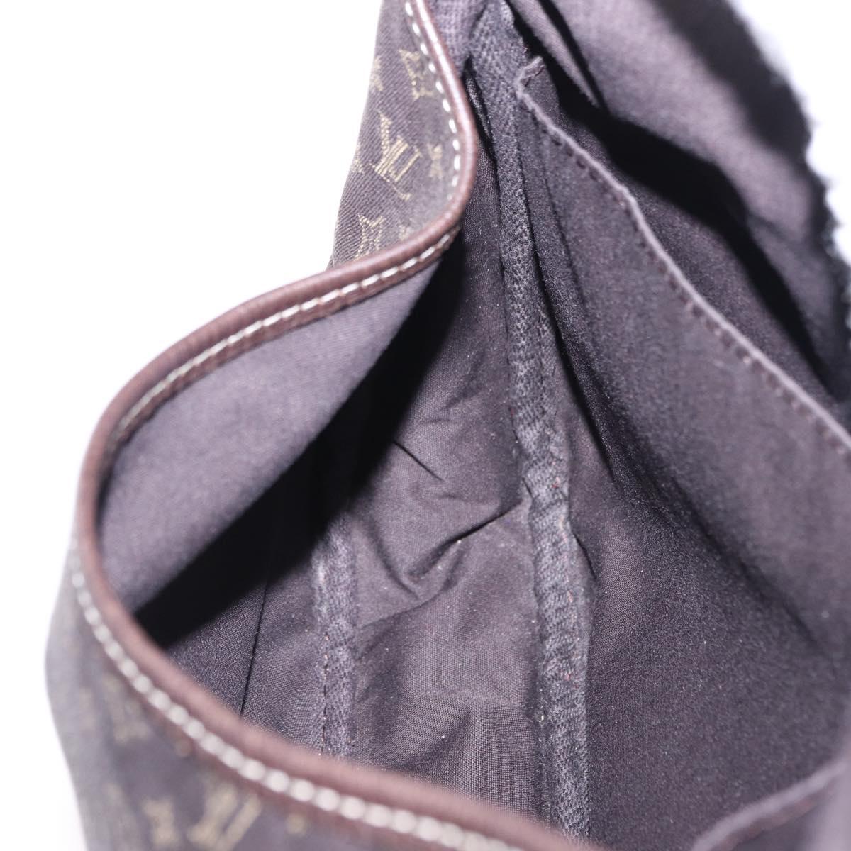 LOUIS VUITTON Monogram Mini Lin Saumur PM Shoulder Bag Ebene M95227 Auth BA14718
