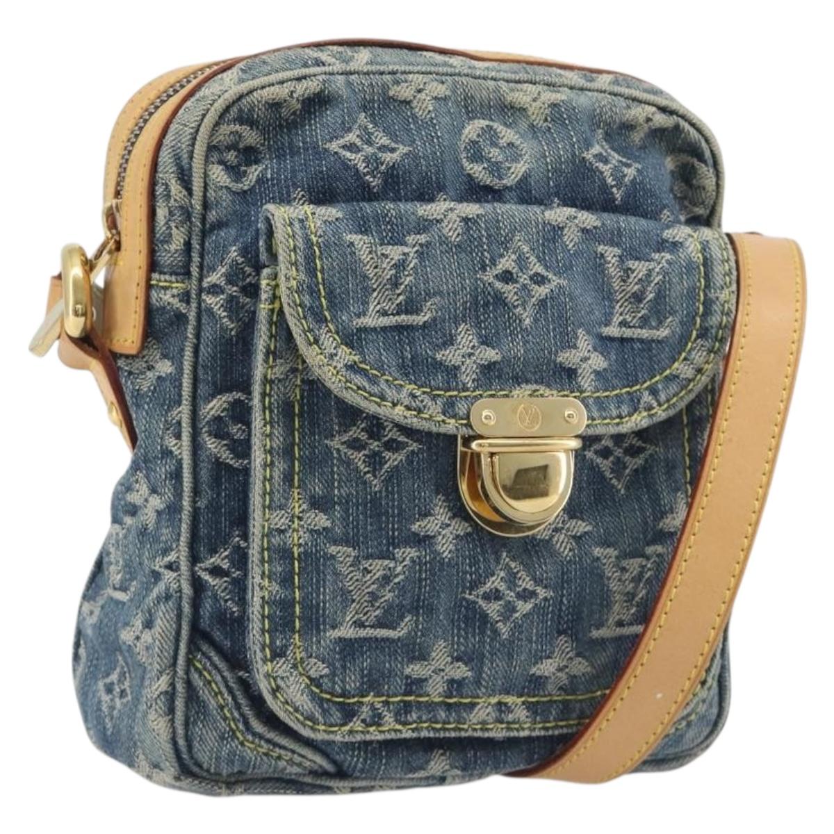 LOUIS VUITTON Monogram Denim Camera Bag Blue M95348 LV Auth BA14719V