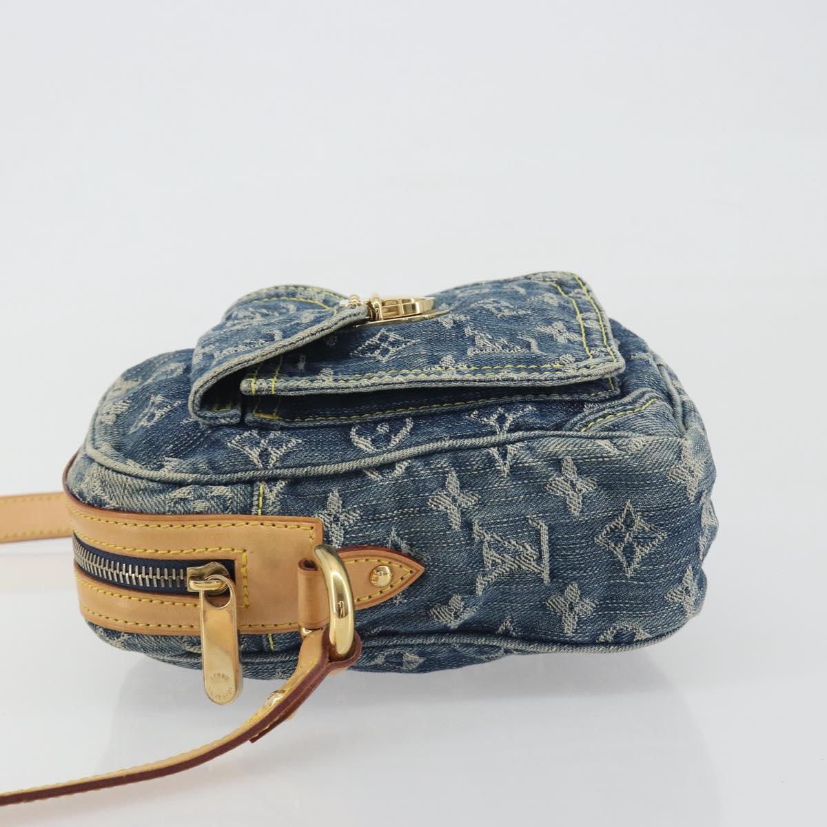 LOUIS VUITTON Monogram Denim Camera Bag Blue M95348 LV Auth BA14719V