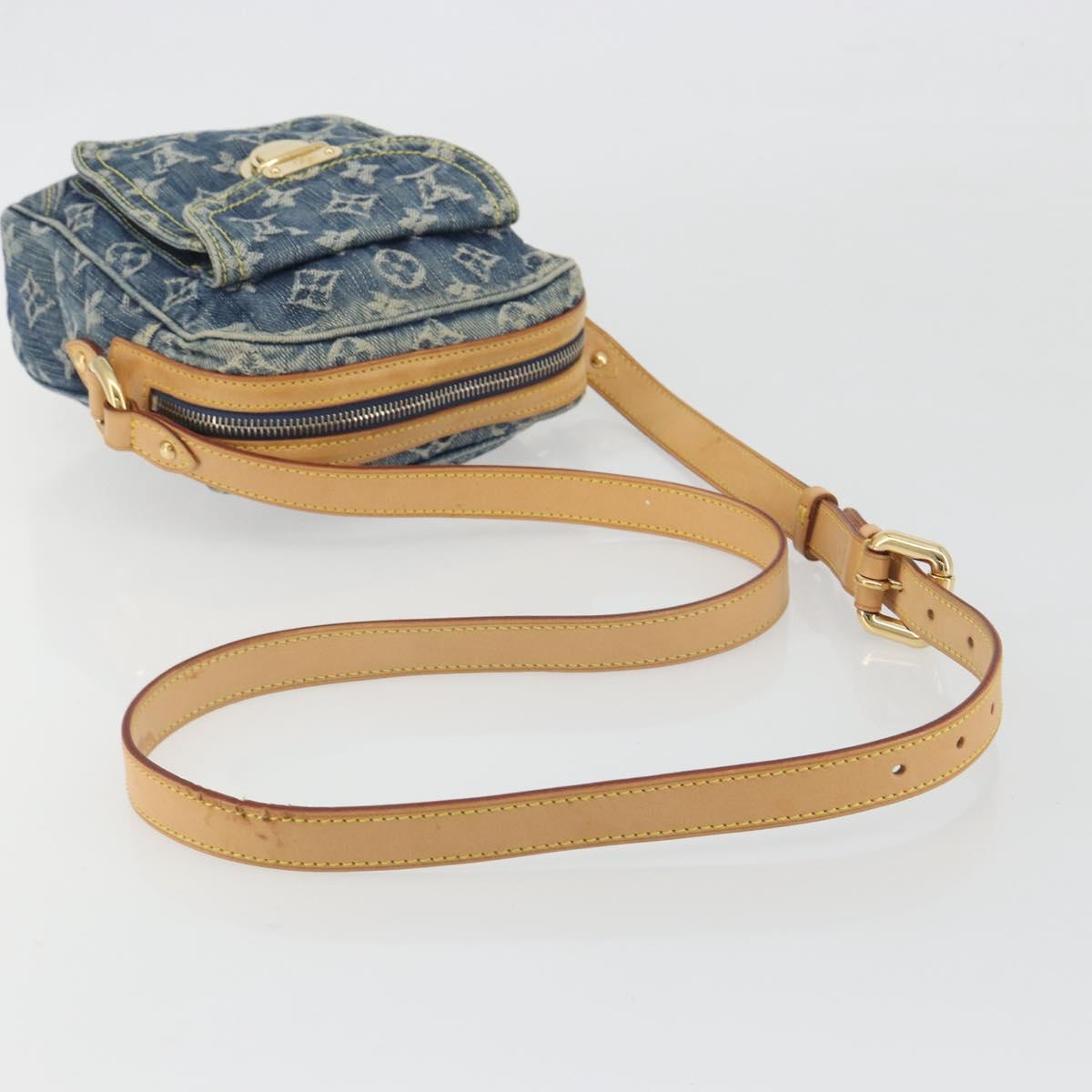 LOUIS VUITTON Monogram Denim Camera Bag Blue M95348 LV Auth BA14719V