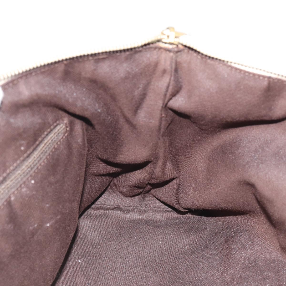 GUCCI GG Canvas Abbey Hand Bag Beige Gold Tone 141470 Auth BA14723