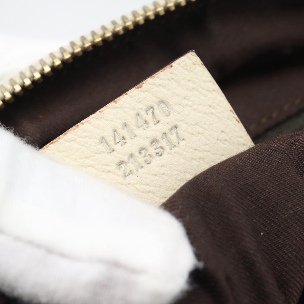 GUCCI GG Canvas Abbey Hand Bag Beige Gold Tone 141470 Auth BA14723