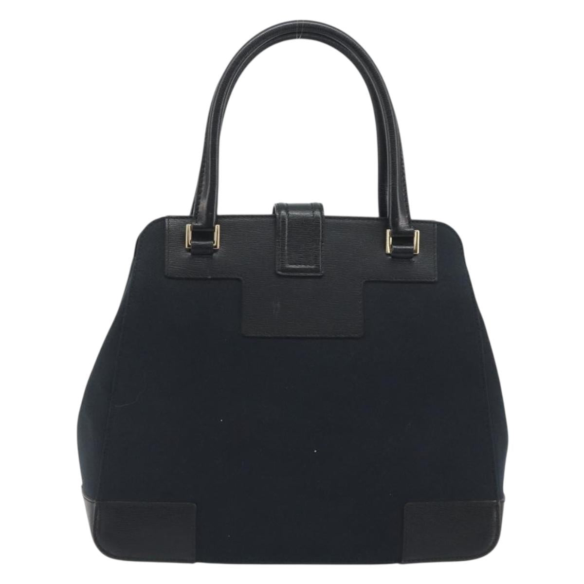 GUCCI Hand Bag Canvas Black Gold Tone 002 1103 Auth BA14728A