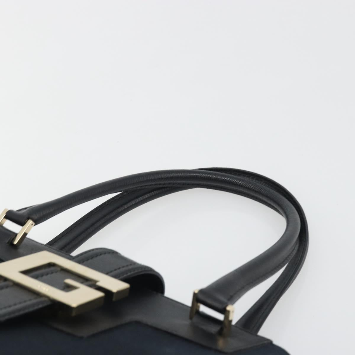 GUCCI Hand Bag Canvas Black Gold Tone 002 1103 Auth BA14728A