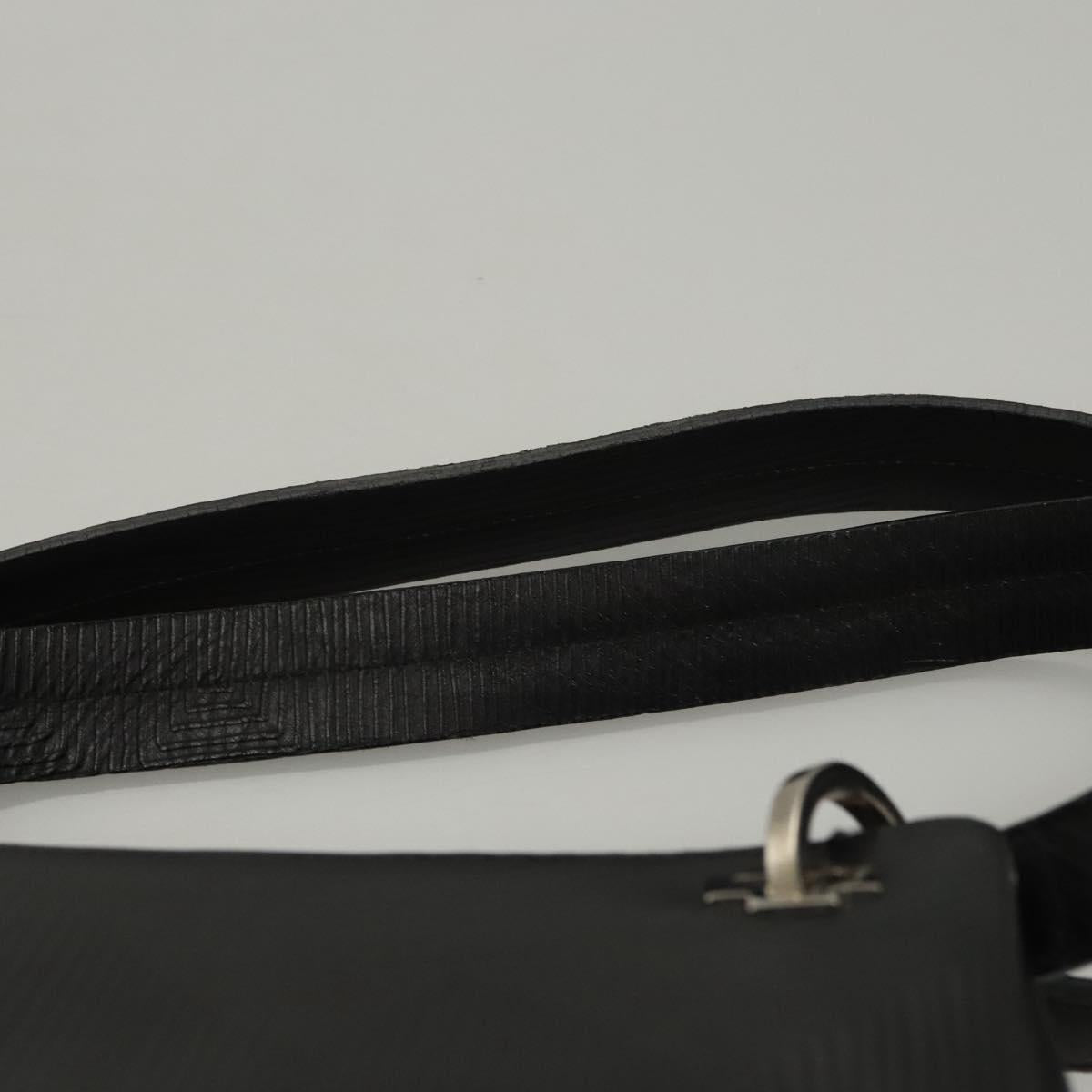 BALLY Shoulder Bag Leather Black Gold Auth BA1473