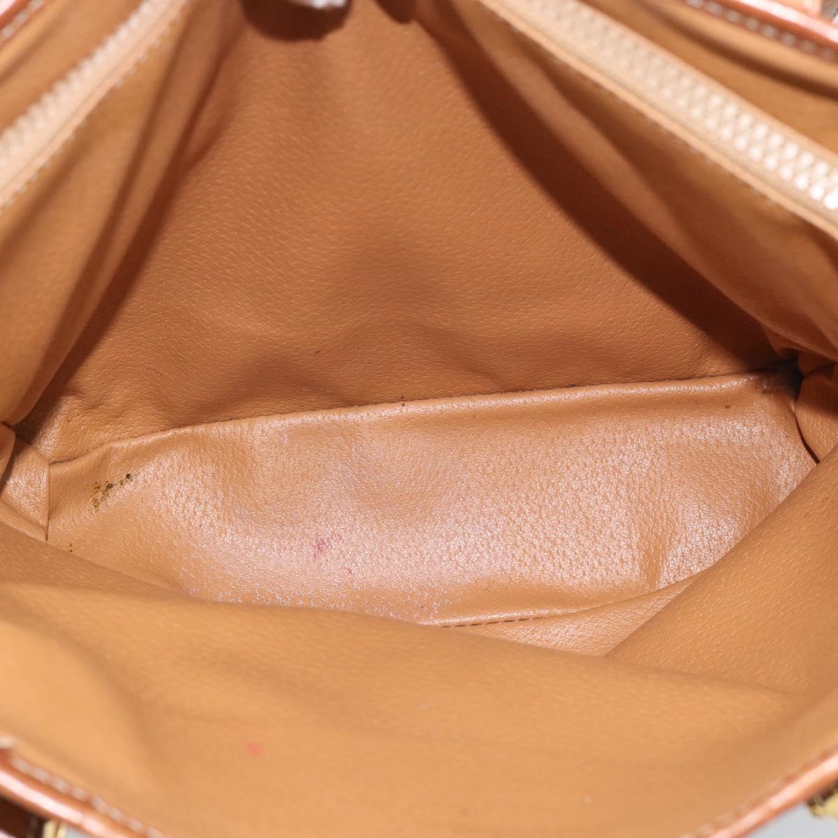 CELINE Macadam Tote Bag PVC Leather Brown Gold Tone Auth BA14737