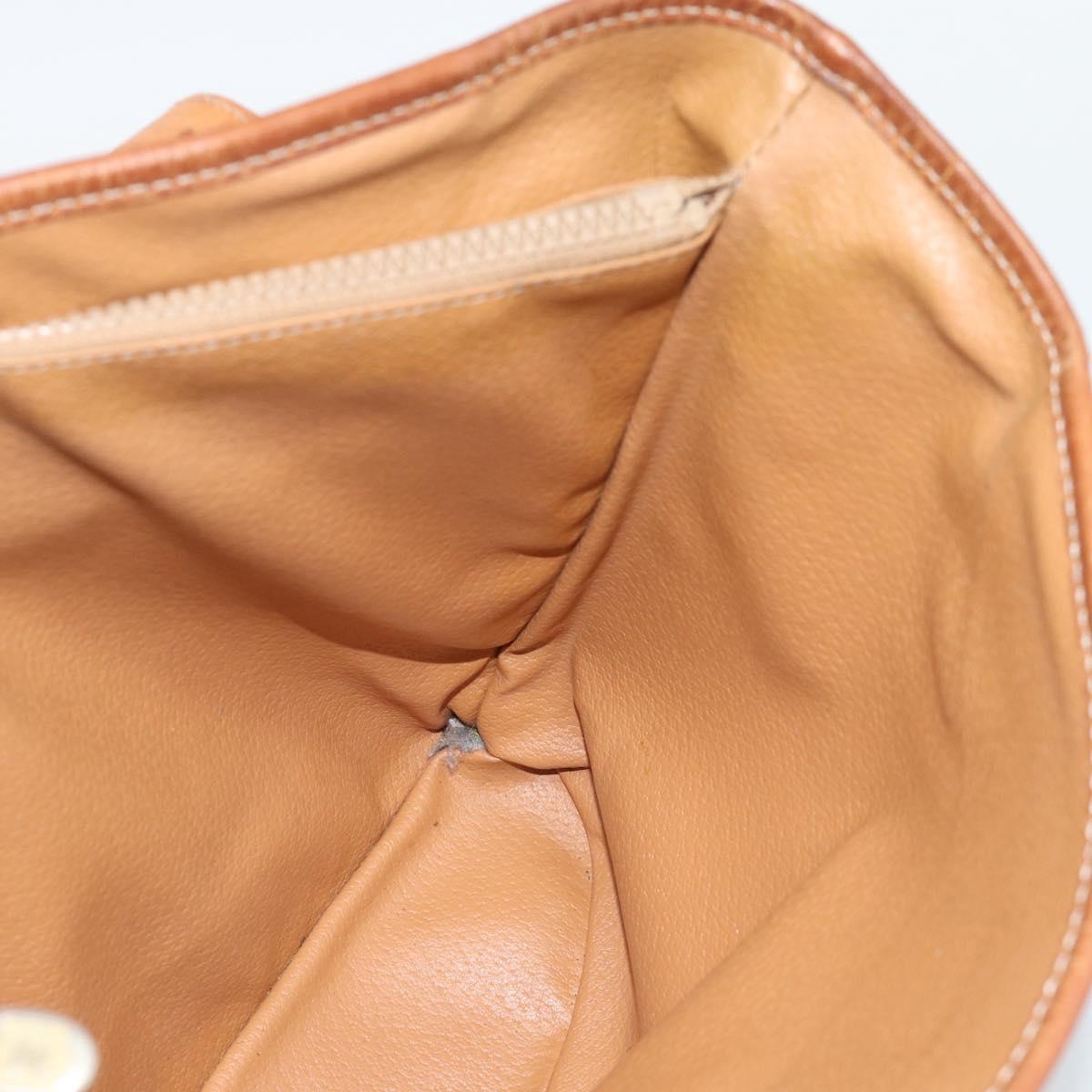 CELINE Macadam Tote Bag PVC Leather Brown Gold Tone Auth BA14737