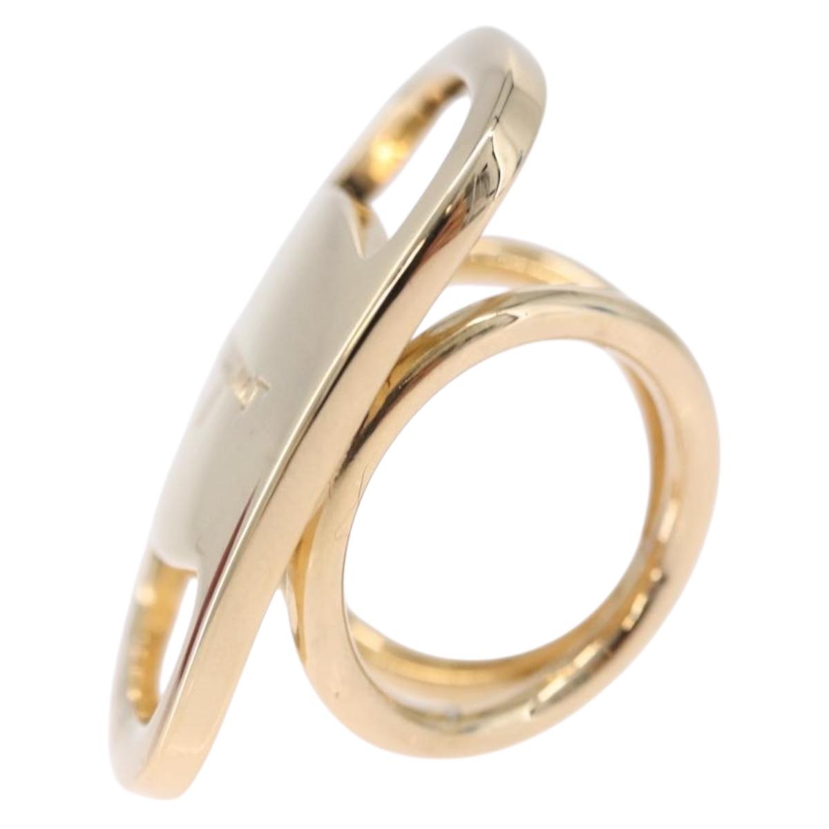 Salvatore Ferragamo Vala Scarf Ring Metal Gold Tone Auth BA14744A