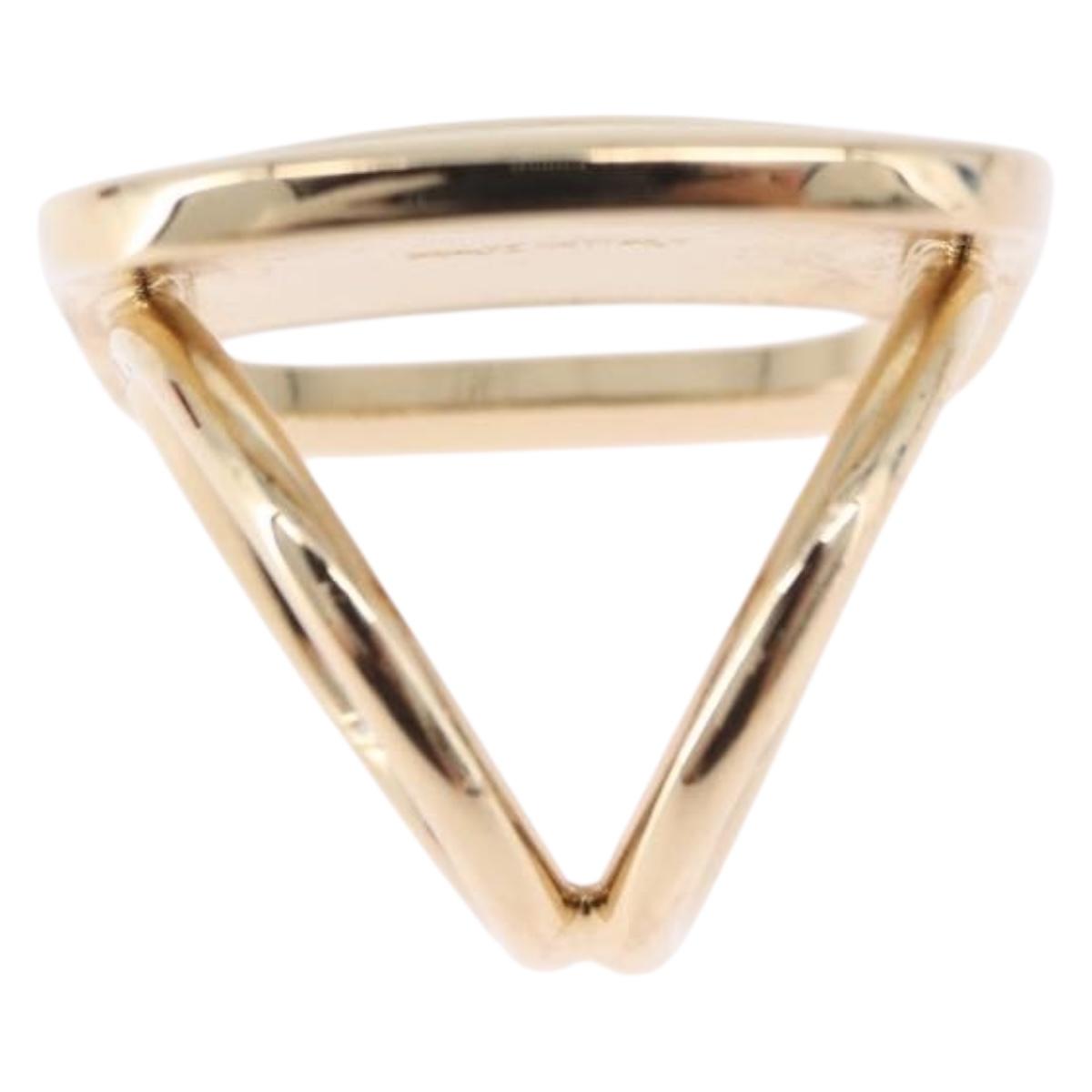 Salvatore Ferragamo Vala Scarf Ring Metal Gold Tone Auth BA14744A
