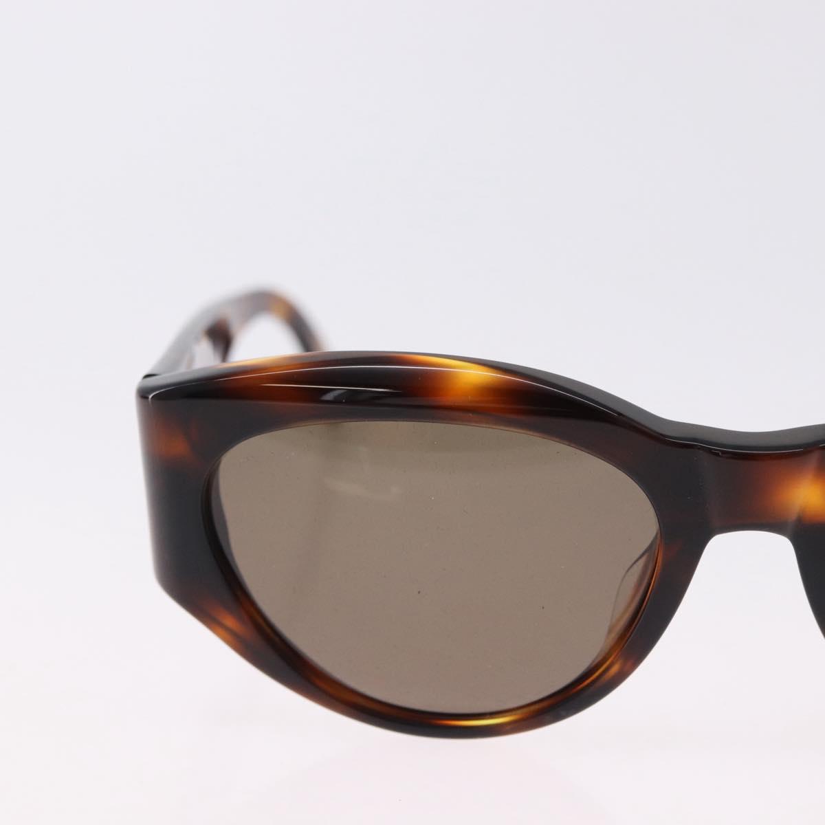 CHANEL Sunglasses Plastic Brown Gold Tone CC Auth BA14746