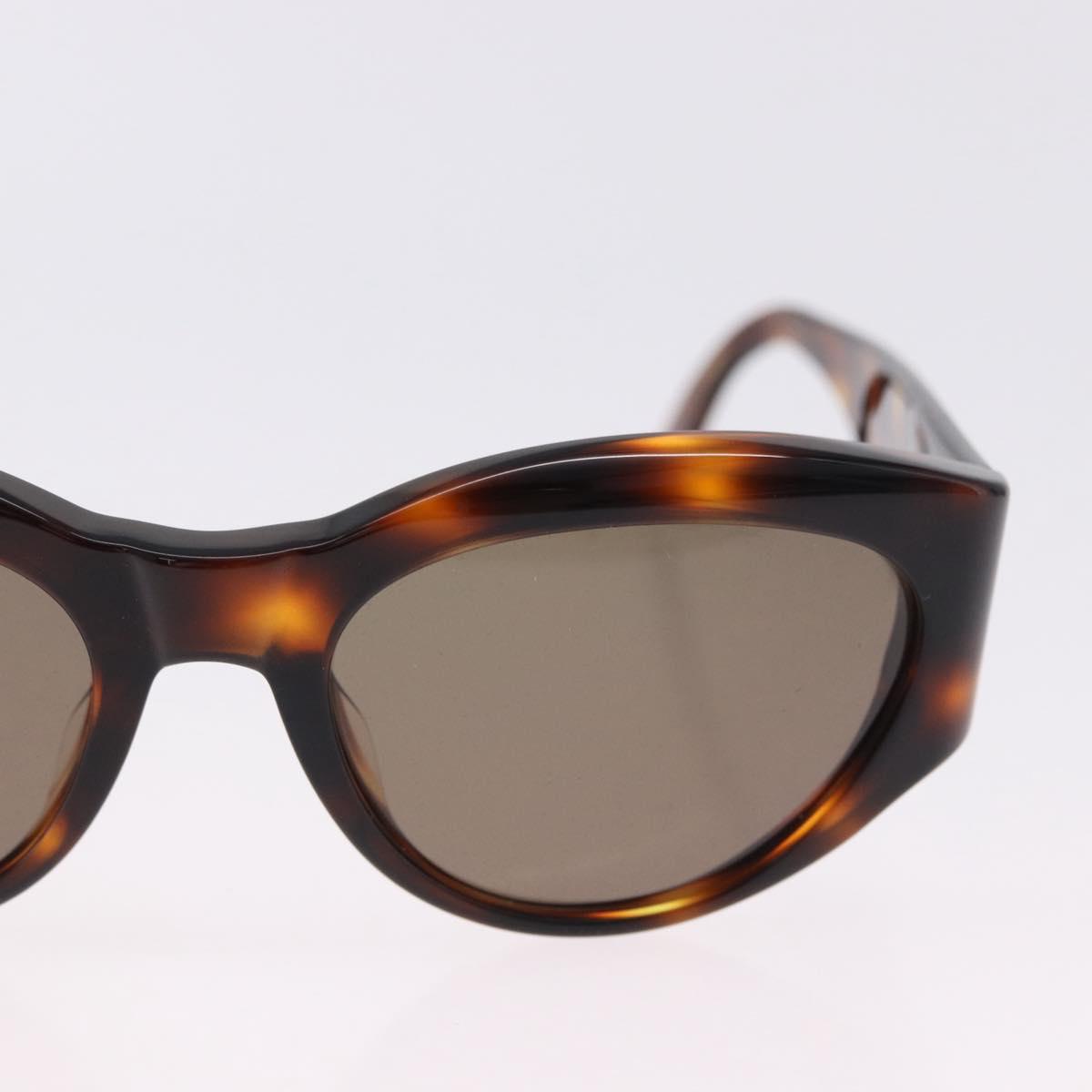 CHANEL Sunglasses Plastic Brown Gold Tone CC Auth BA14746